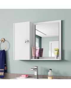 Espelheira e Armário Superior Gênova Branco