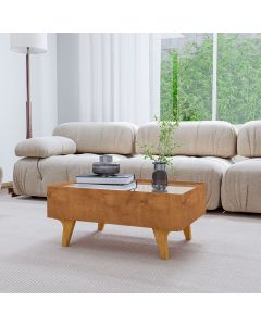 Mesa de Centro Decorativa Sena 1 Gaveta com Espelho Naturalle