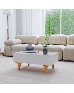 Mesa de Centro Decorativa Sena 1 Gaveta com Espelho Off-white