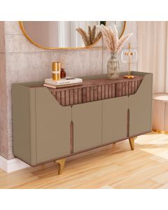 Aparador Buffet Danubio 4 Portas 2 Gavetas P&eacute; Madeira Maci&ccedil;a Fendi/freijo