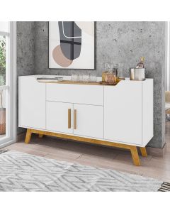 Aparador Buffet Sala Future 4 Portas 1 Gaveta Branco/cinamomo