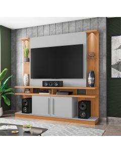 Home Painel York Tv até 60 Polegadas com Led 2 Portas Naturalle/off-white/ripado