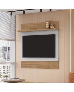 Painel Sala Angra para Tv até 50 Polegadas 1 Prateleira Cinamomo/off-white