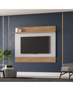 Painel Sala Aruana para Tv até 65 Polegadas 1 Prateleira Cinamomo/Off-white