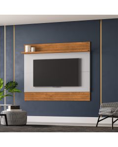 Painel Sala Aruana para Tv até 65 Polegadas 1 Prateleira Naturalle/Off White
