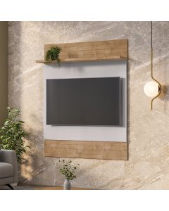 Painel Sala Guaratuba para Tv até 48 Polegadas 1 Prateleira Cinamomo/Off-white