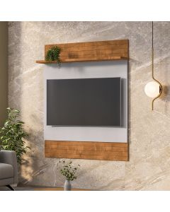 Painel Sala Guaratuba para Tv até 48 Polegadas 1 Prateleira Naturalle/Off-white