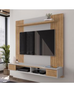 Painel Sala Ipanema para Tv até 55 Polegadas 1 Prateleira Cinamomo/off-white