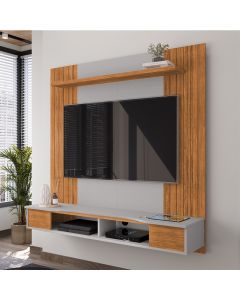 Painel Sala Ipanema para Tv até 55 Polegadas 1 Prateleira Naturalle/off-white