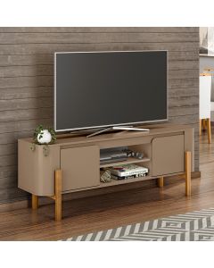 Rack Sala Camburi para Tv 65 Polegadas Pés em Madeira Maciça Fendi