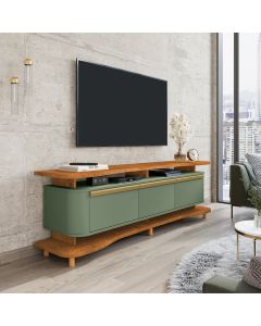 Rack Sala Guarapari para Tv até 75 Polegadas 3 Portas Naturalle/pistache