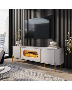 Rack Sala Juquehy para Tv até 75 Polegadas com Led Bordas Arredondadas Off-white/naturalle