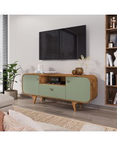 Rack Sala Noronha para Tv até 55 Polegadas Cantos Arredondados Naturalle/pistache