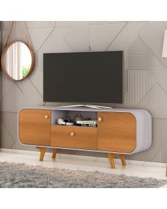 Rack Sala Noronha para Tv até 55 Polegadas Cantos Arredondados Off-white/naturalle