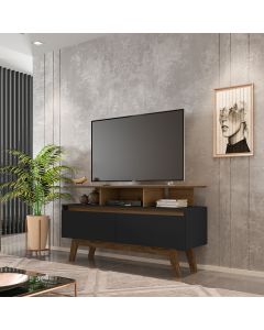 Rack Sala Rubi 1.2 para Tv até 50 2 Portas Pé Madeira Macica Cinamomo/preto Fosco