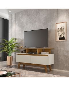 Rack Sala Rubi 1.2 para Tv até 50 2 Portas Pé Madeira Macica Naturalle/off-white