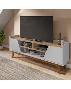 Rack Sala Turim para Tv até 65 Polegadas com Pés Madeira Off-white/cinamomo